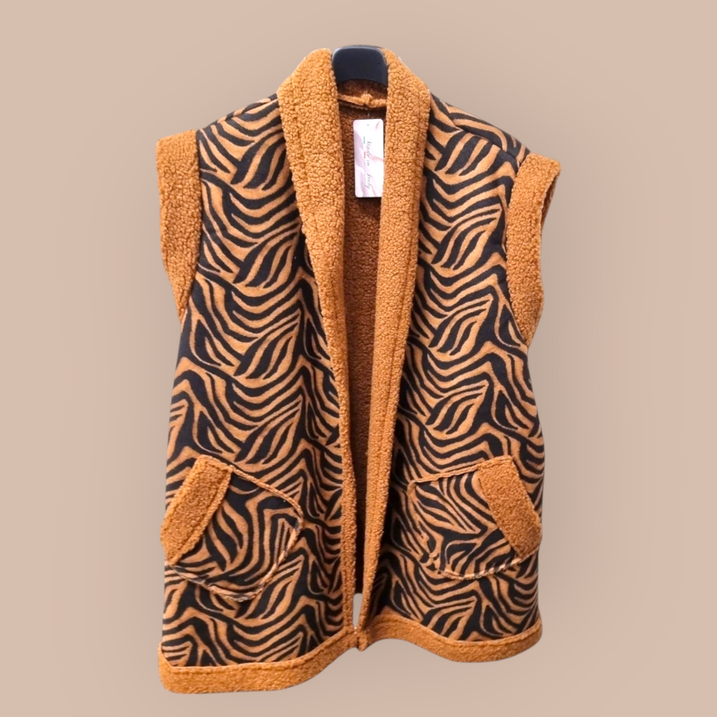 Teddy vest met print