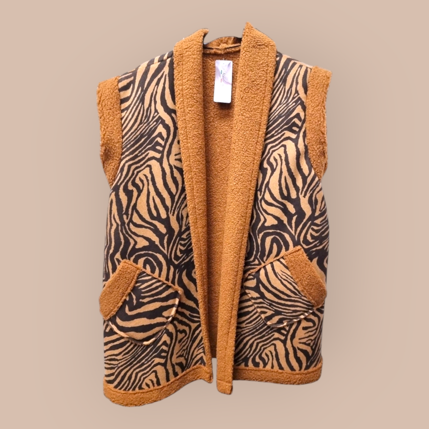 Teddy vest met print