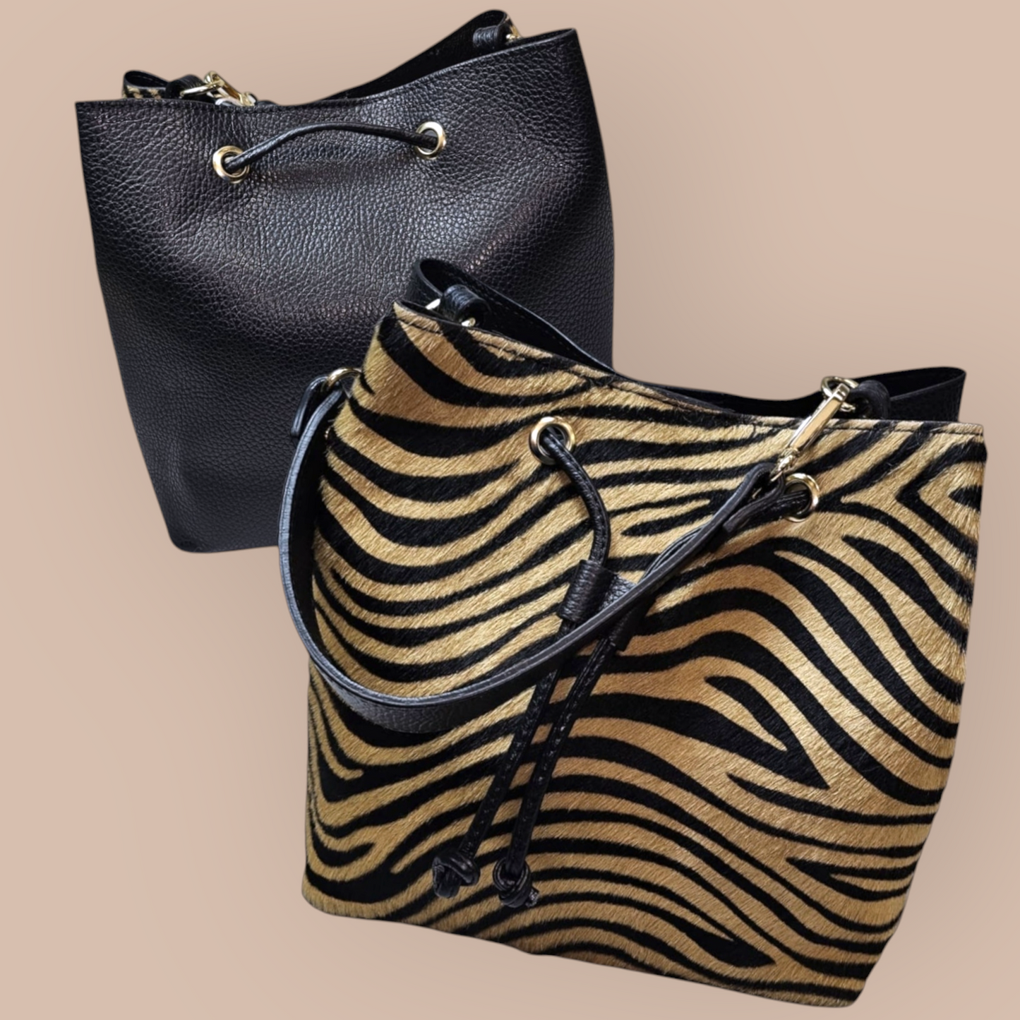 Leren zebra tas